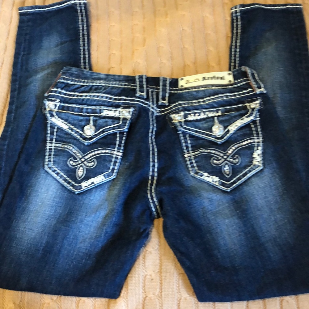 ROCK REVIVAL Elaina Skinny Jeans Size 29x 31 Embellished Rhinestones